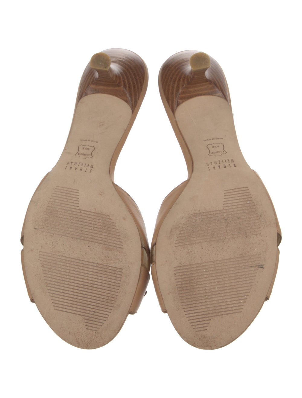 Stuart Weitzman Leather Slides Brown Crossover St… - image 5