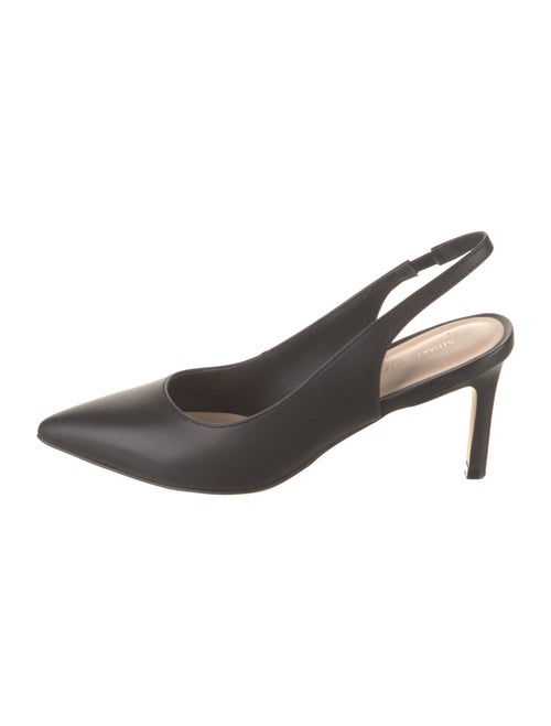 Stuart Weitzman Leather Slingback Pumps Black Semi