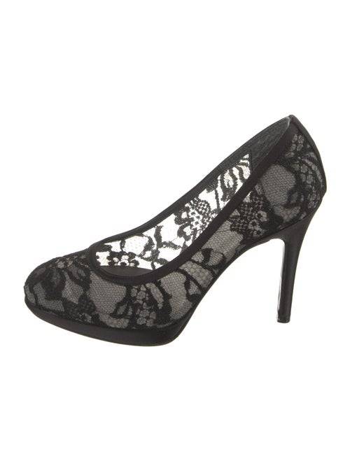 Stuart Weitzman Lace Pumps Black Lace Pattern Lace