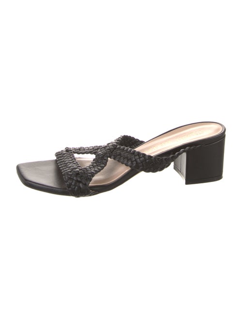 Stuart Weitzman Leather Slides Black Multistrap - image 1