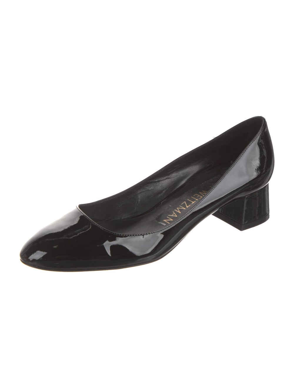 Stuart Weitzman Patent Leather Pumps Black Round-… - image 2