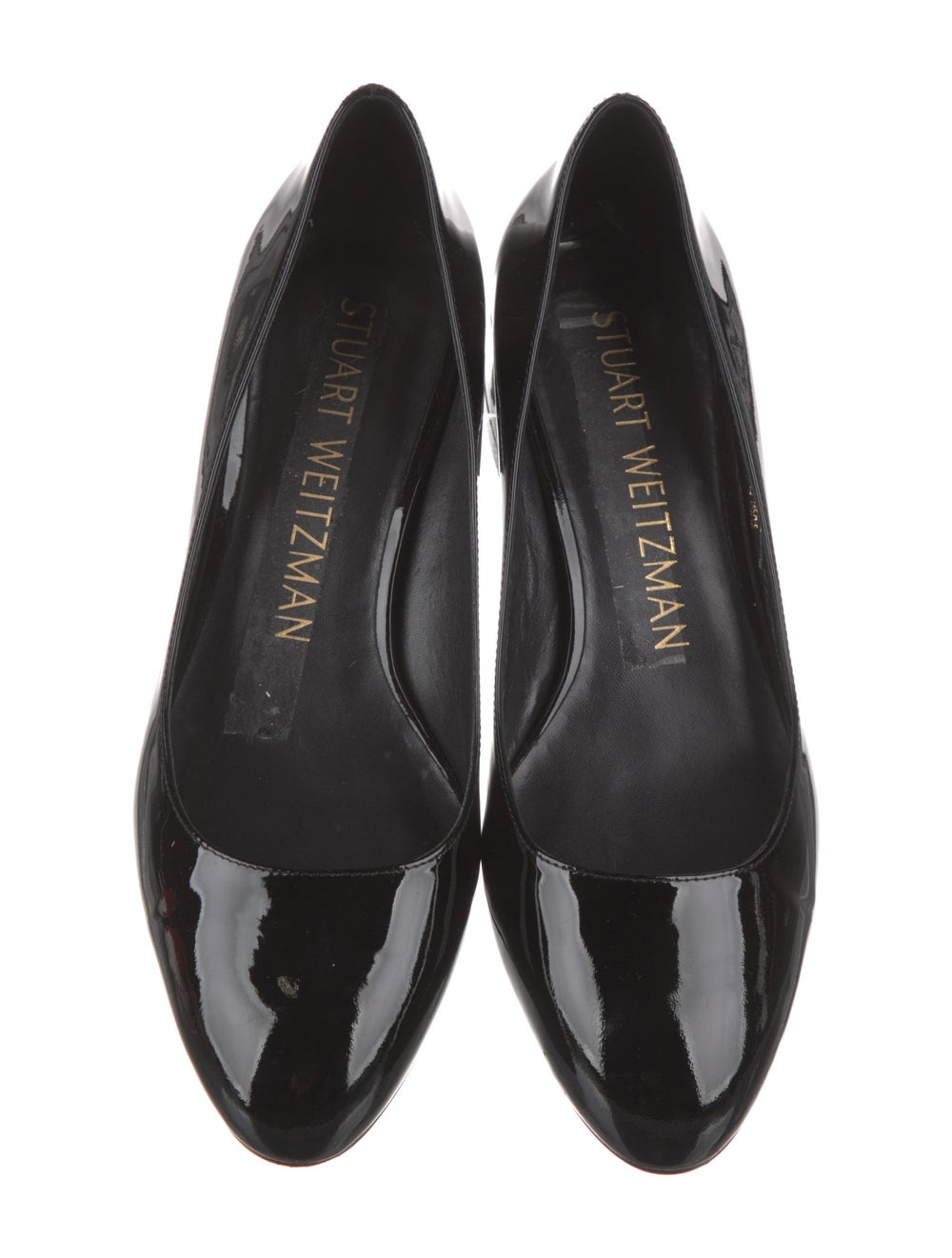 Stuart Weitzman Patent Leather Pumps Black Round-… - image 3