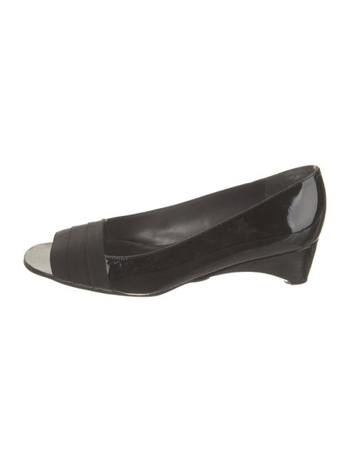 Stuart Weitzman Patent Leather Pumps Black Round-… - image 1