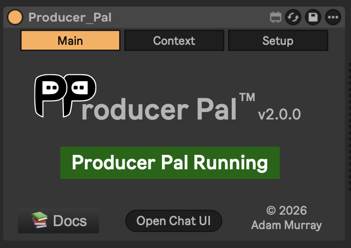 Producer Pal device running in Ableton Live