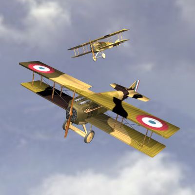 Flugzeug SPAD VII (Doppeldecker) 3d model