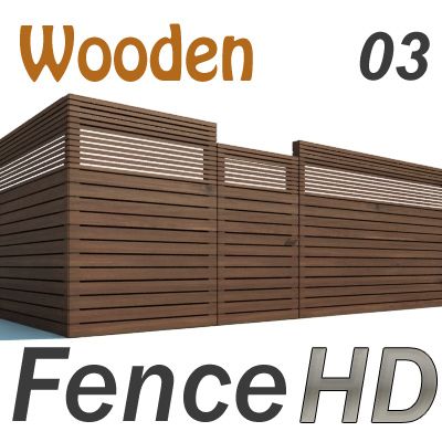 Fence Wooden Fencing 3d model