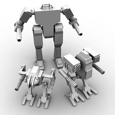 Pacchetto oggetti Mecha 3d model