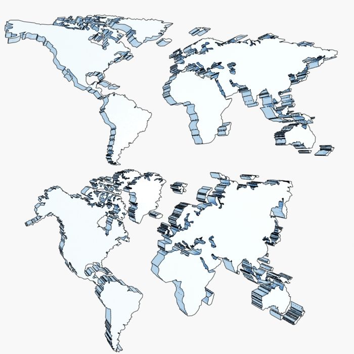 3d World Maps 3d model