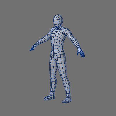 Низкополигональная основа Mesh-Male 3d model