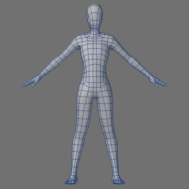 Låg Poly Base Mesh-Female 3d model