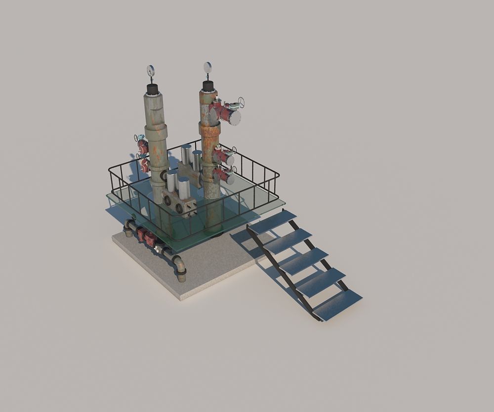 Gas- und Ölbrunnenkopf 3d model