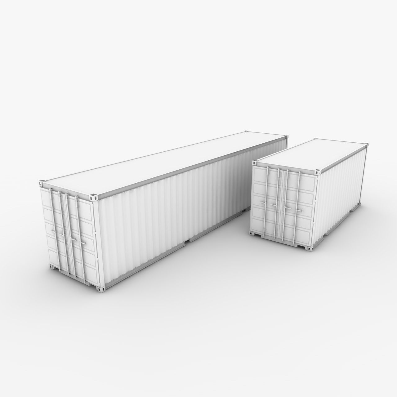 Shipping Container 40 Ft. & 20 Ft. 3d model