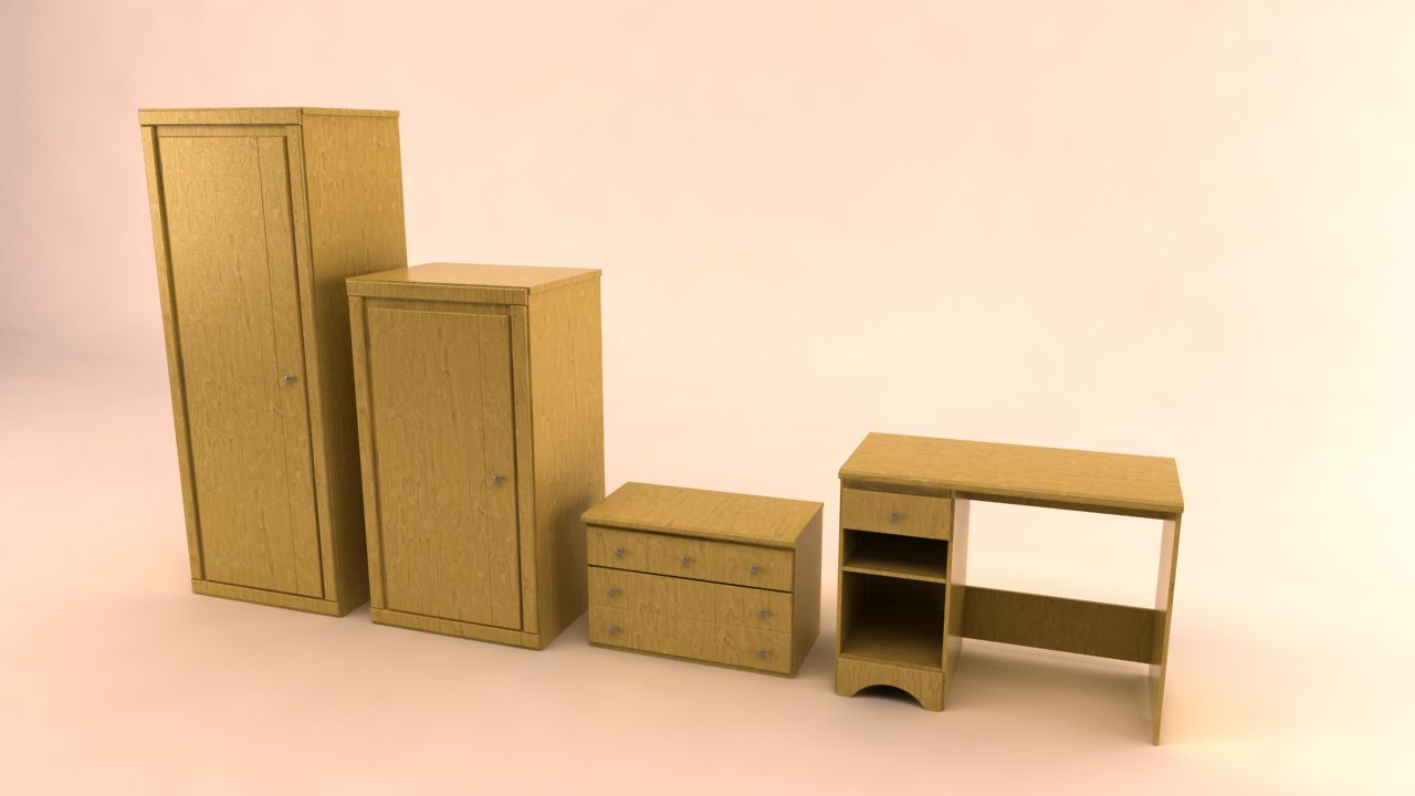 Wohnheim Möbel 3d model