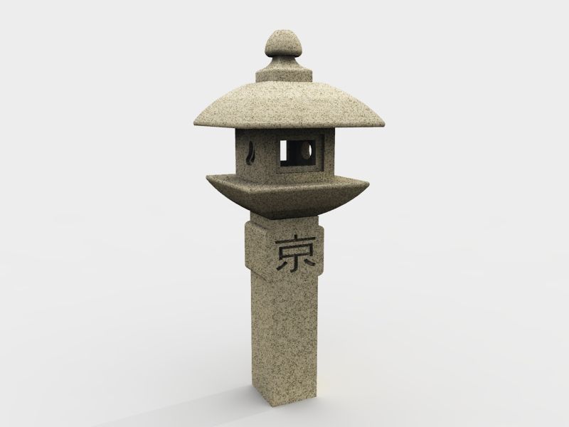 Japanese Stone Lantern 3d model