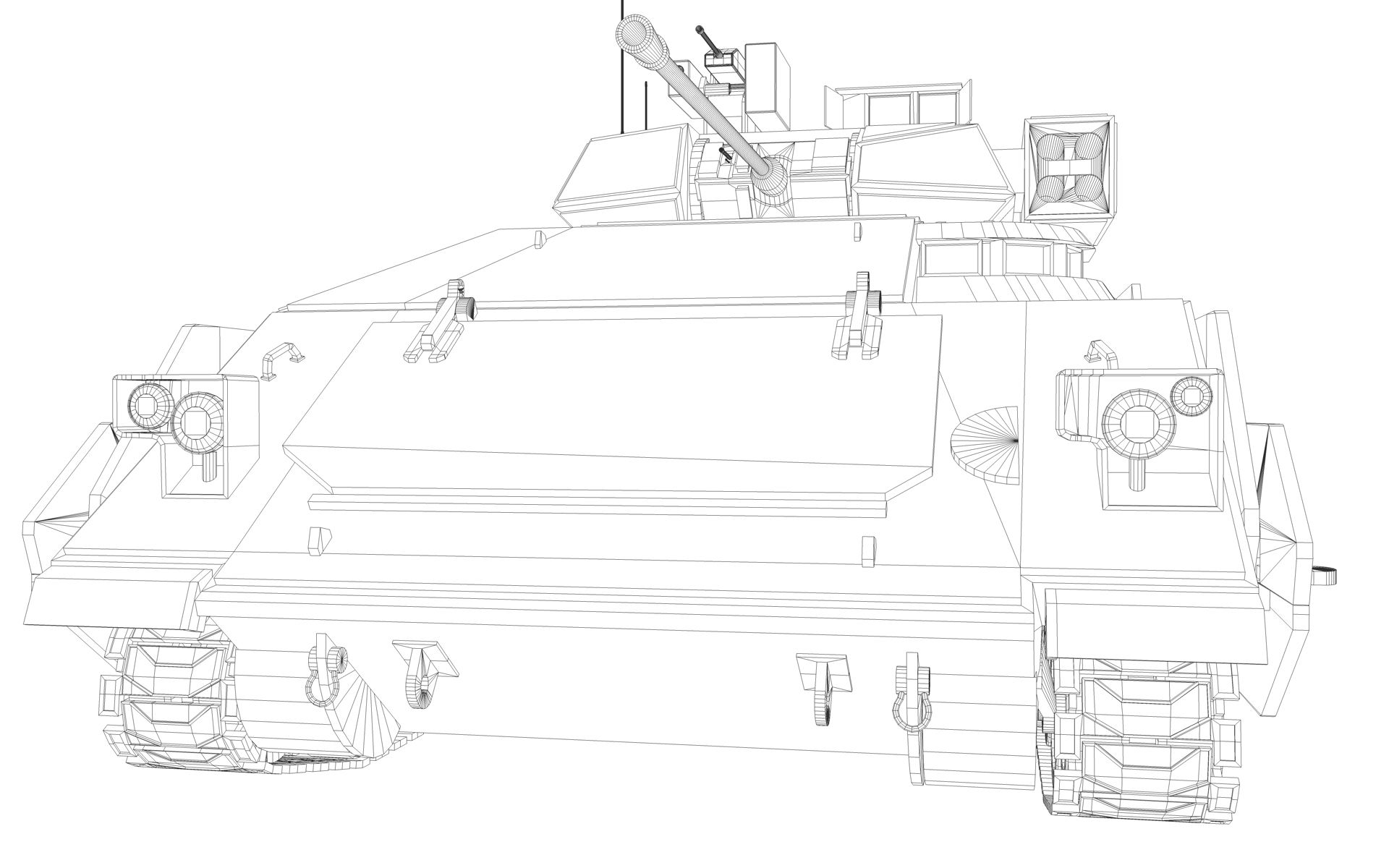 M3A3 Bradley APC royalty-free 3d model - Preview no. 15