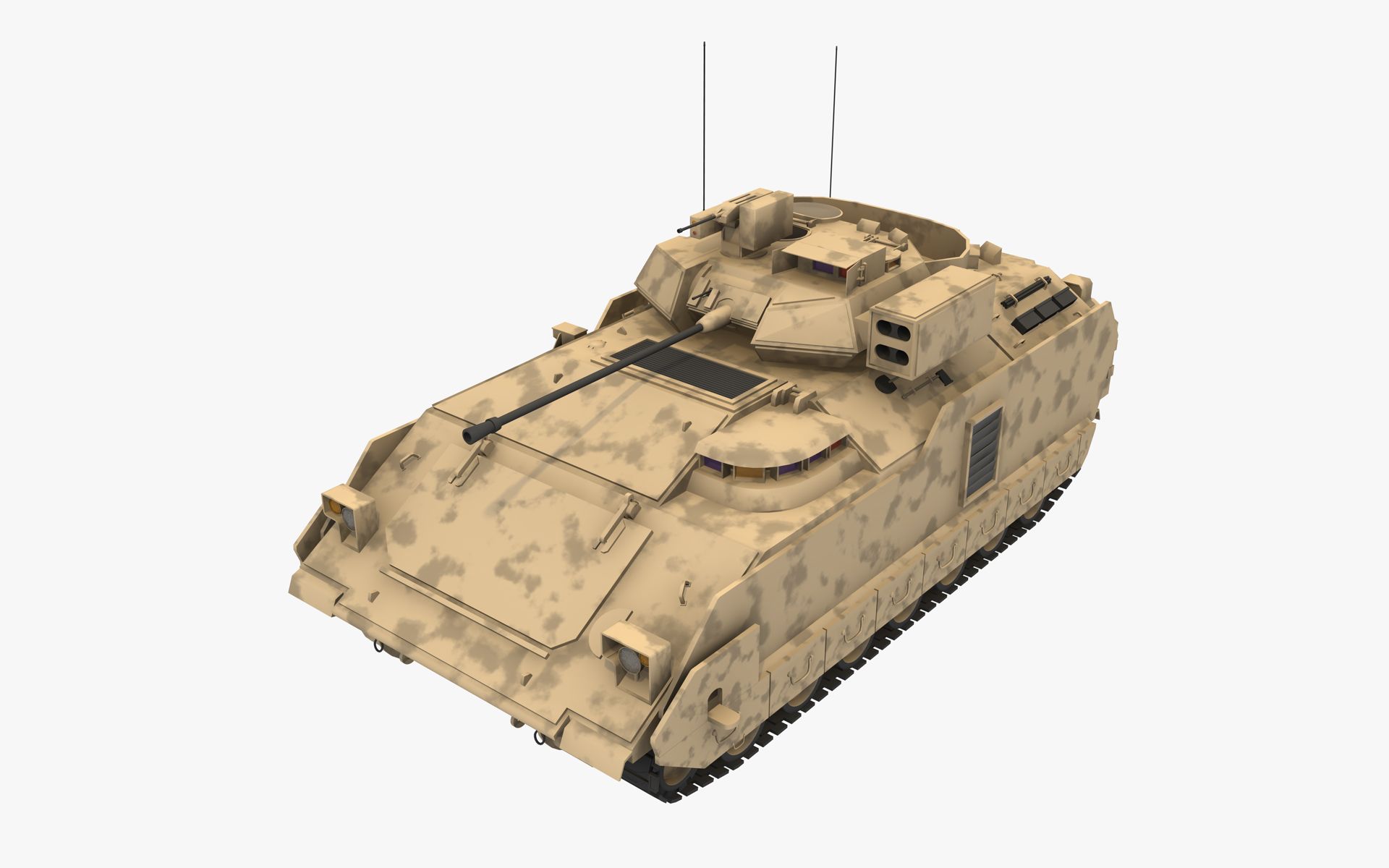 M3A3 Bradley APC royalty-free 3d model - Preview no. 6