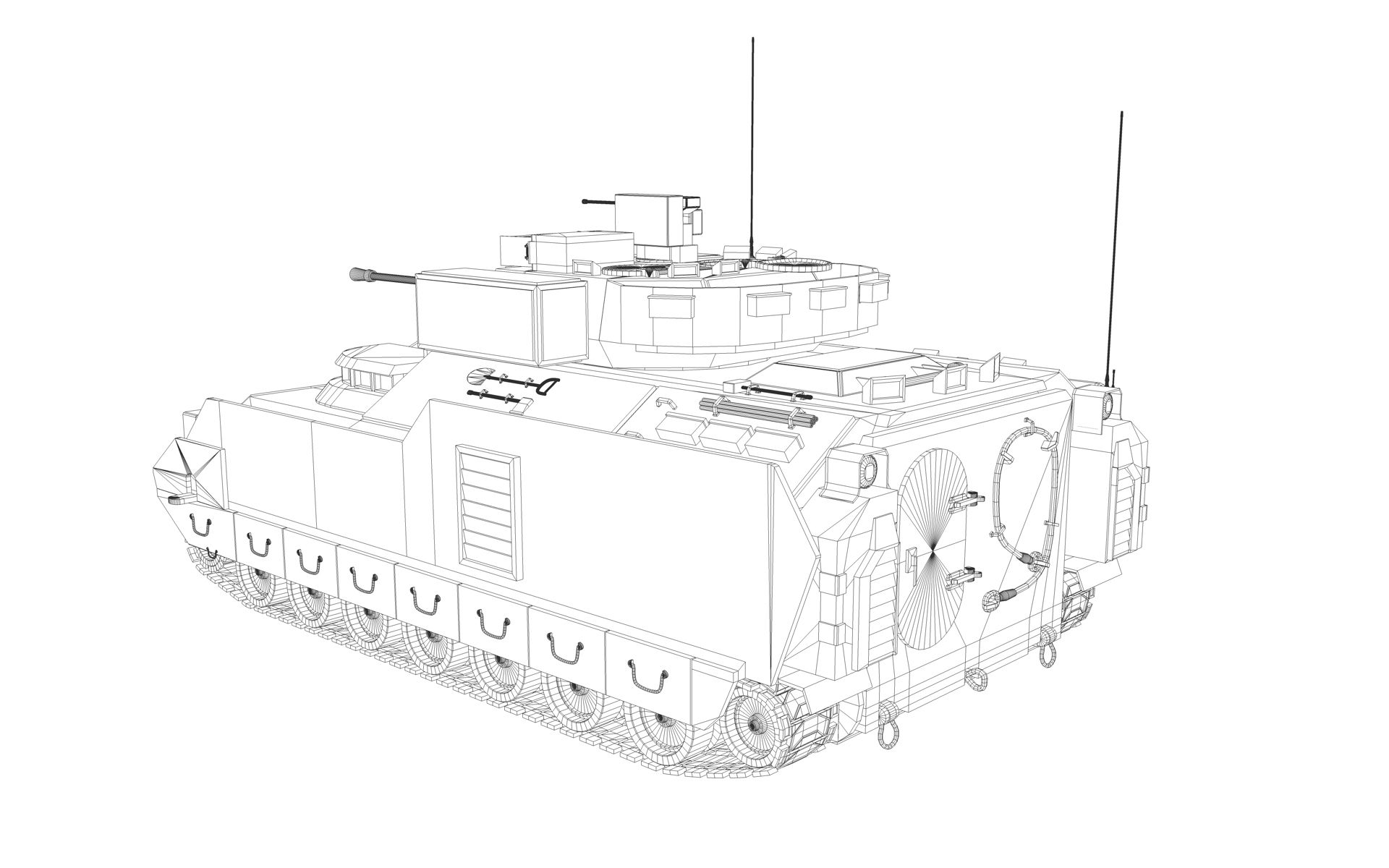 M3A3 Bradley APC royalty-free 3d model - Preview no. 10