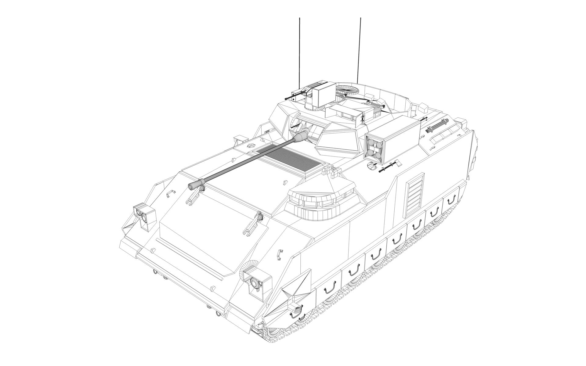 M3A3 Bradley APC royalty-free 3d model - Preview no. 12