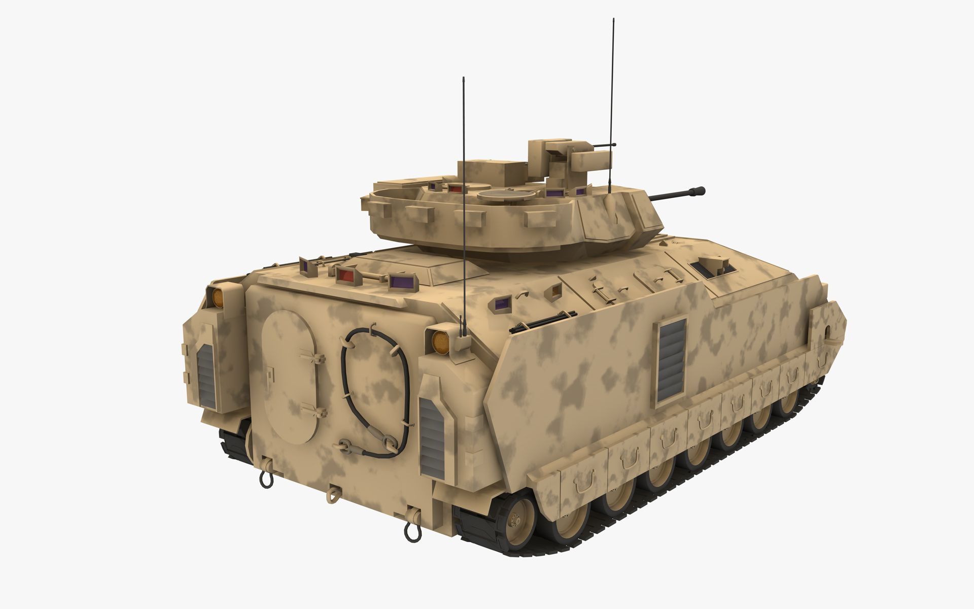 M3A3 Bradley APC royalty-free 3d model - Preview no. 3