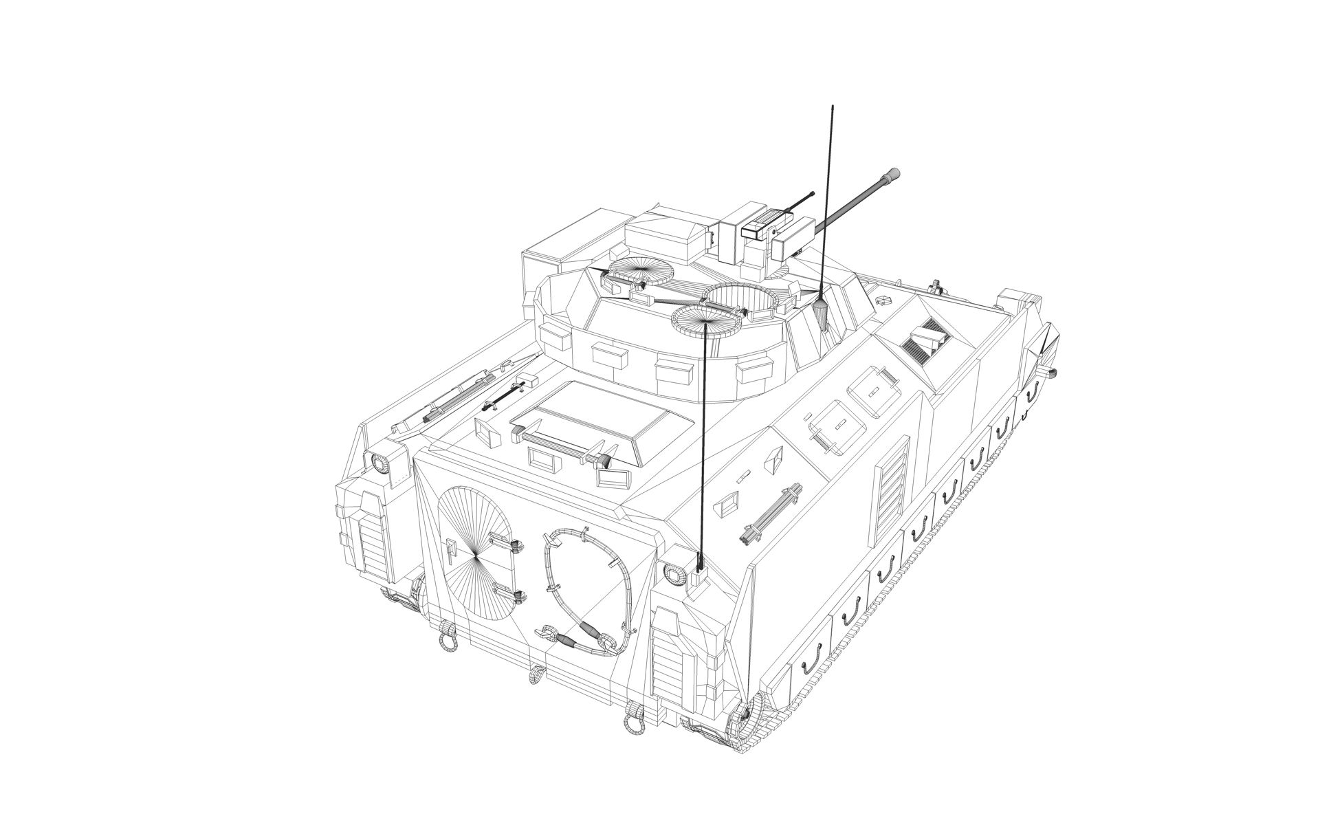 M3A3 Bradley APC royalty-free 3d model - Preview no. 11