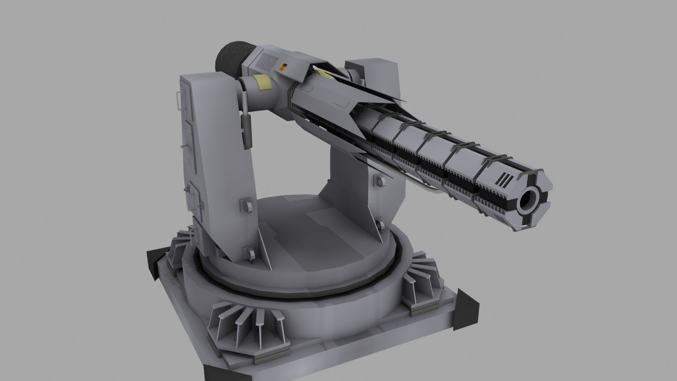 Railgun turret 3d model