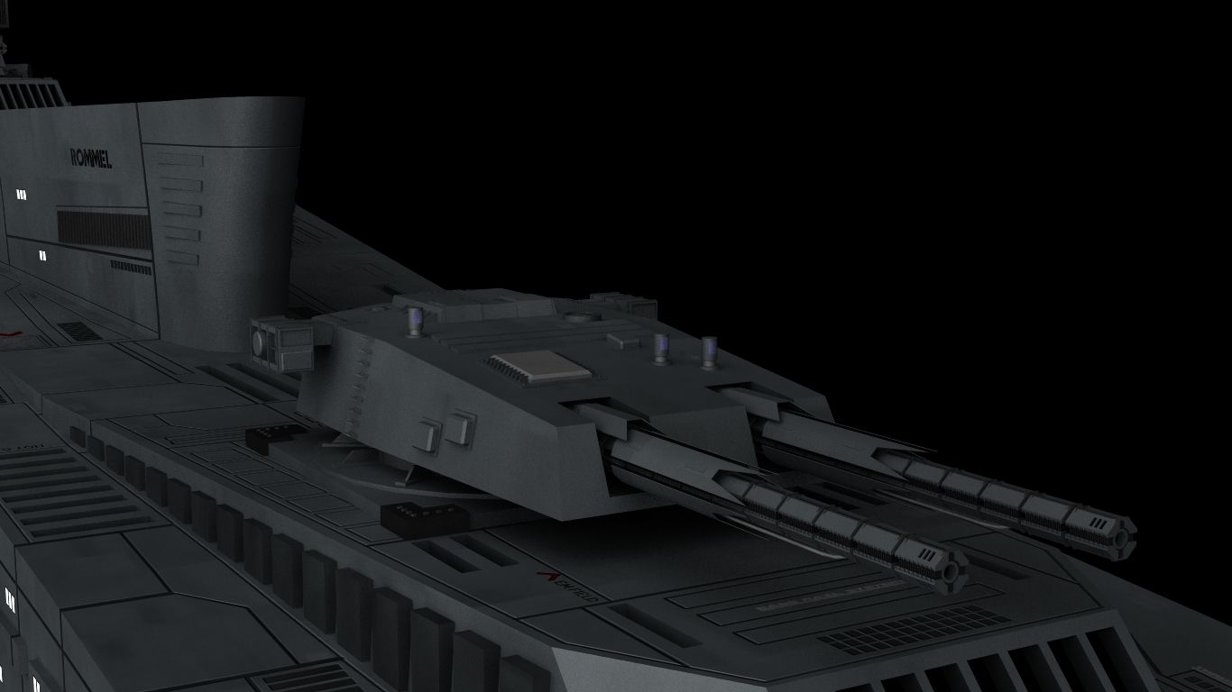 Warship turret royalty-free 3d model - Preview no. 4