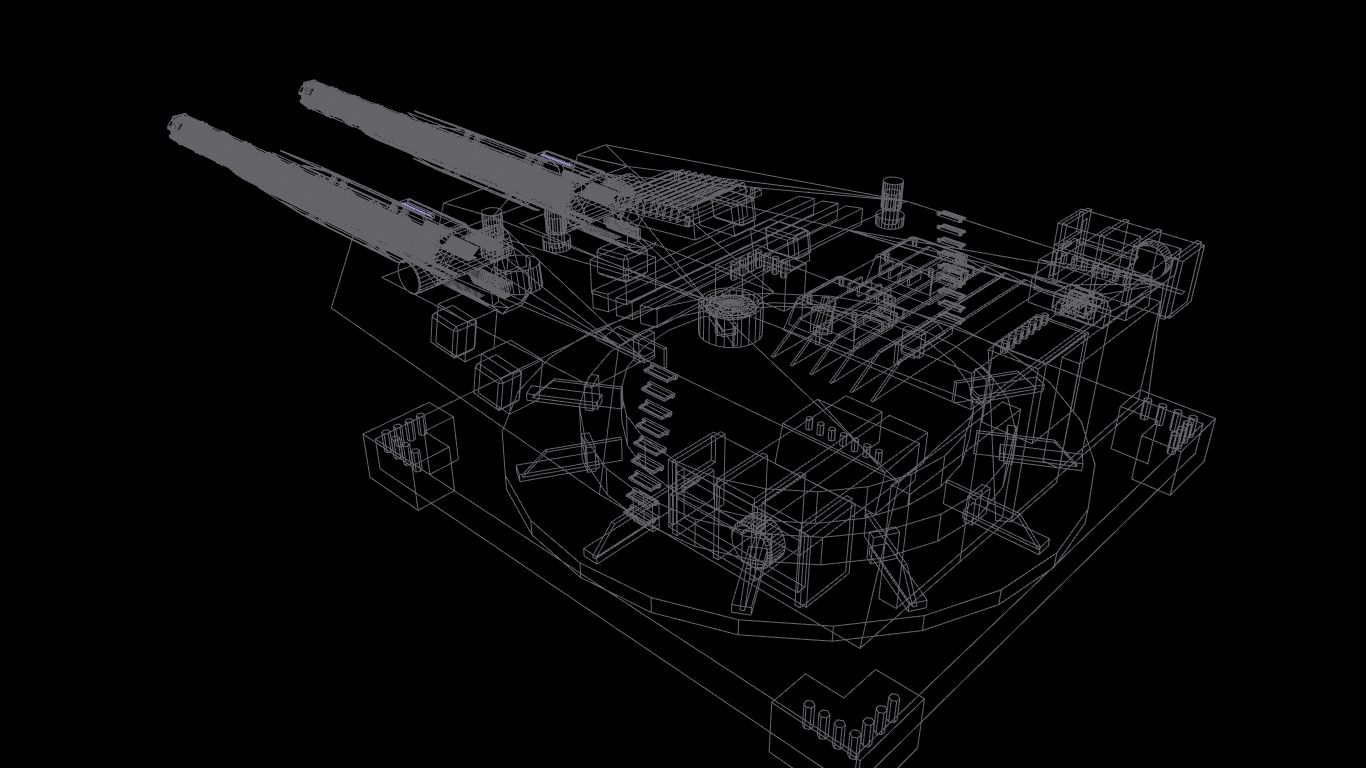 Warship turret royalty-free 3d model - Preview no. 5