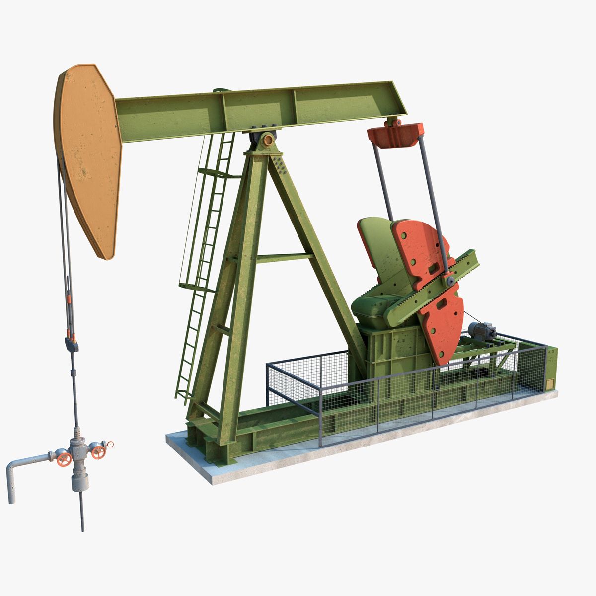 Animated Oil Pump 3d model