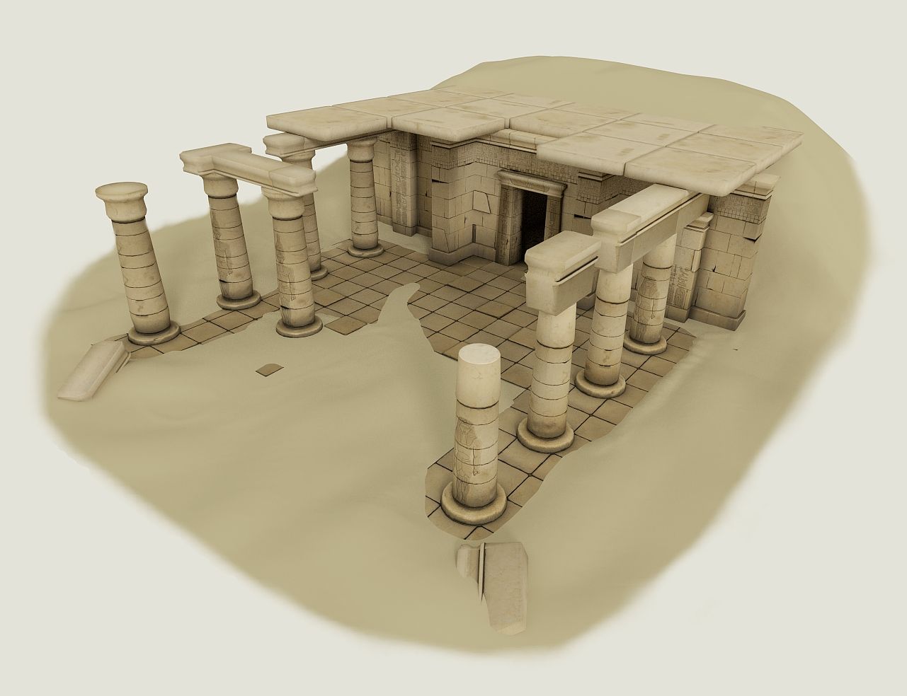 Ancient EGYPT - set di architetture modulari low poly per giochi. 3d model