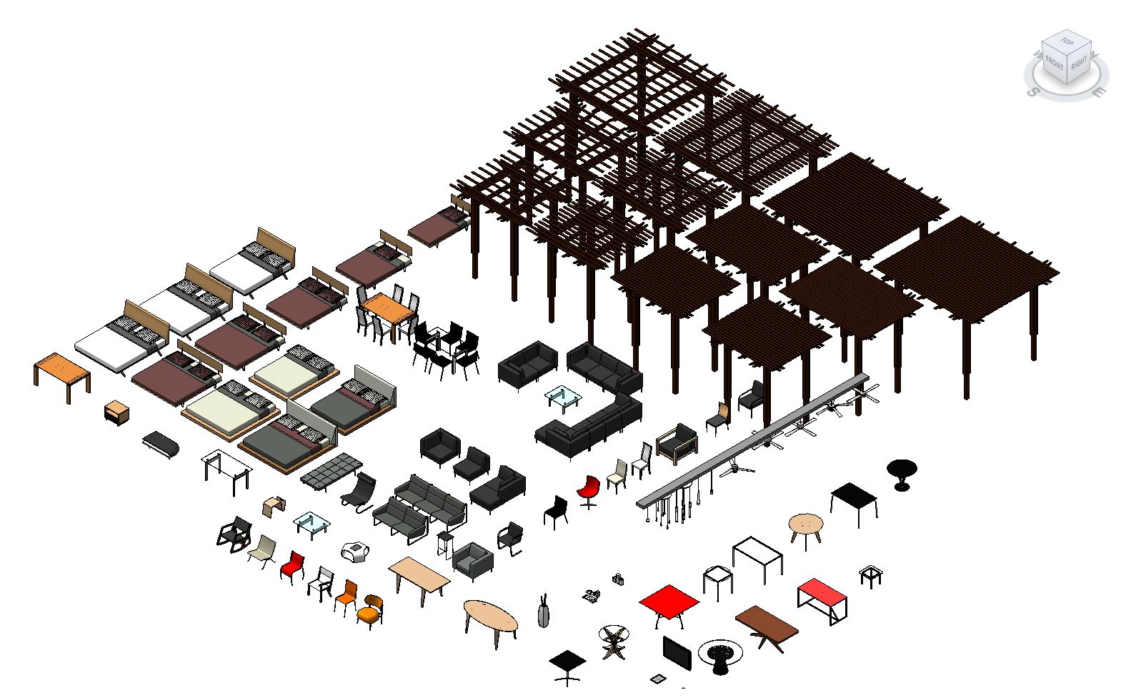 Пакет мебели Revit 3d model