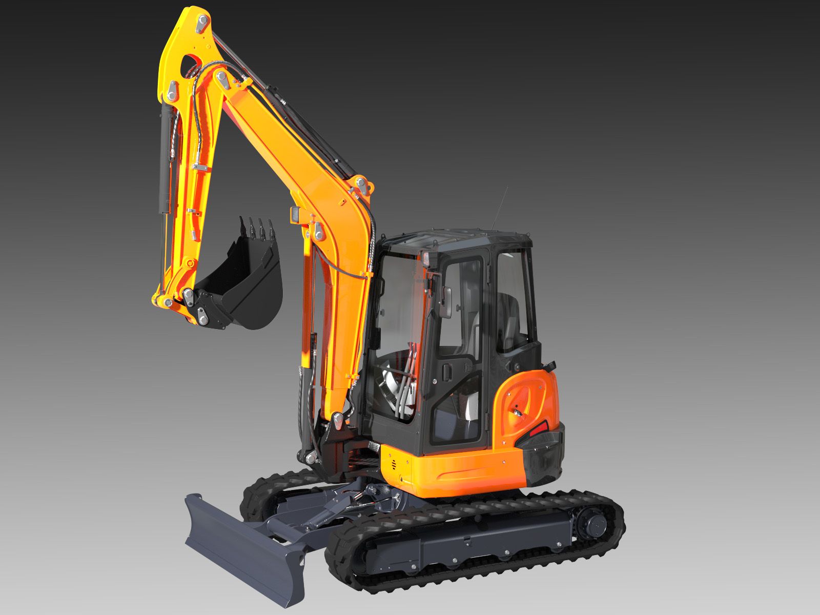 Mini escavatore Kubota U48 3d model