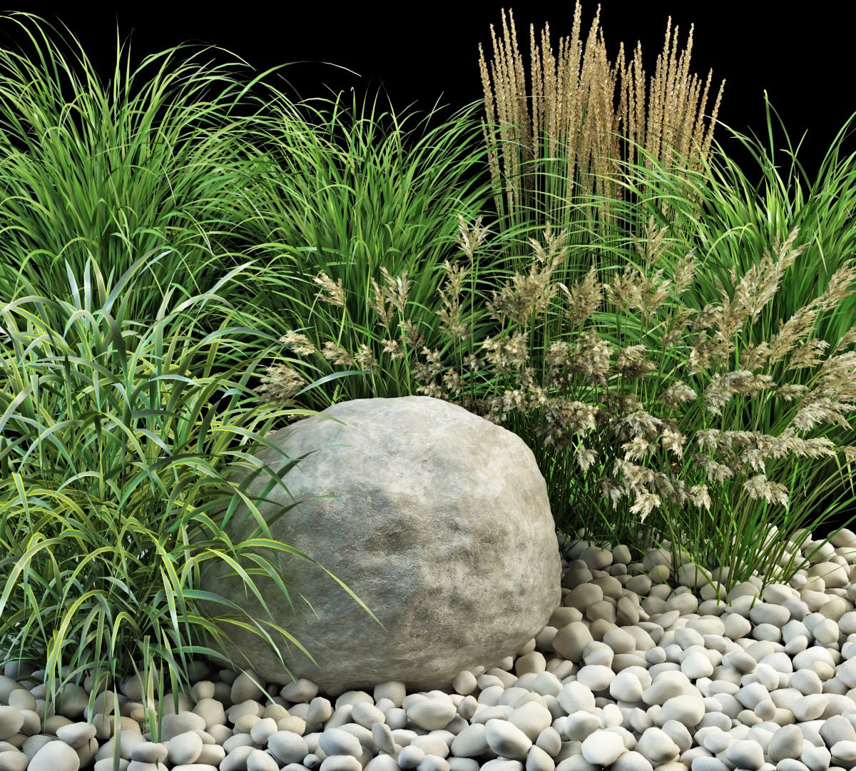 garden grasses 3d model