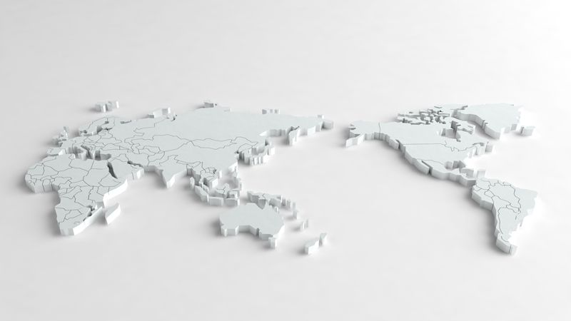 world map plan 3d model