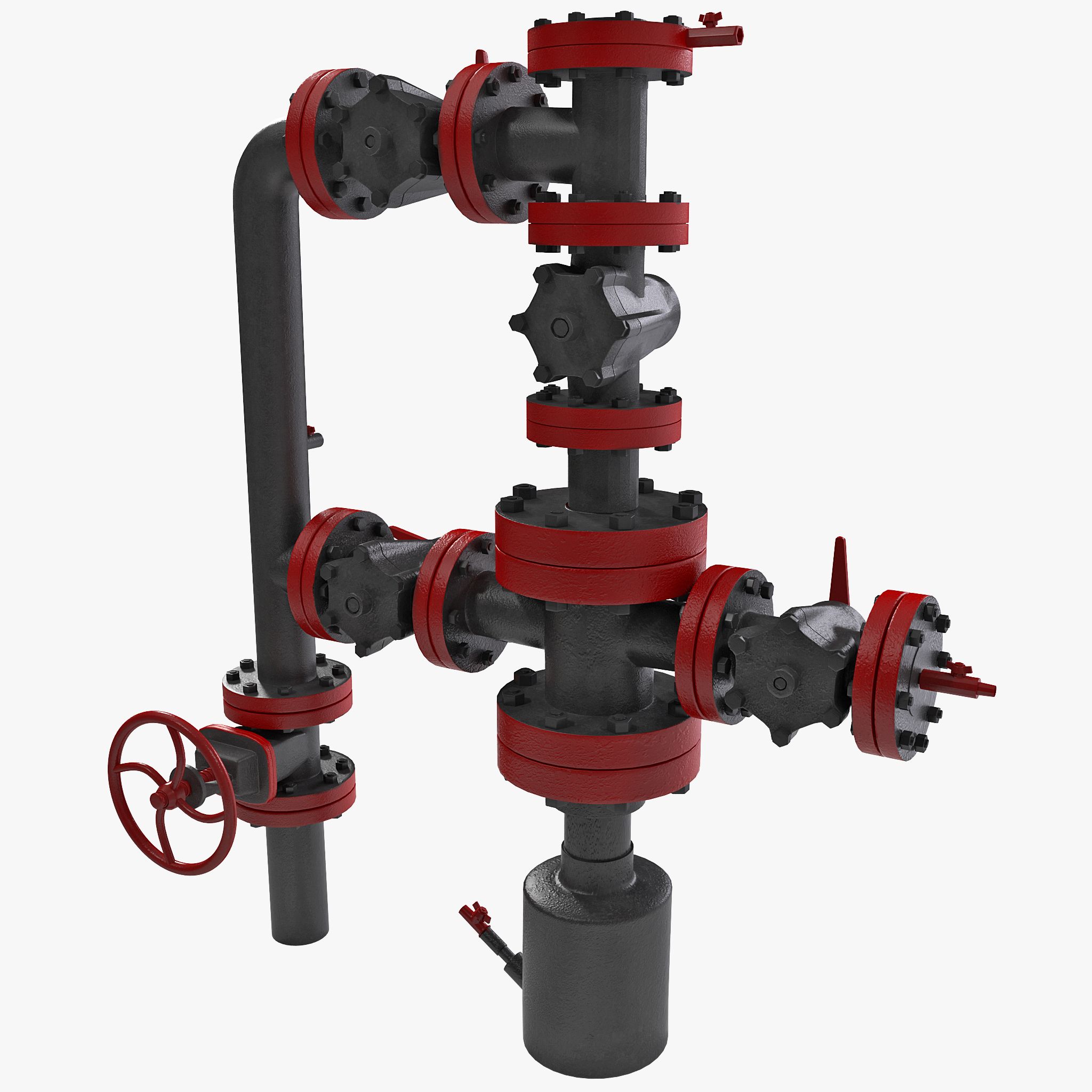 Oil Wellhead with Valve 3d model