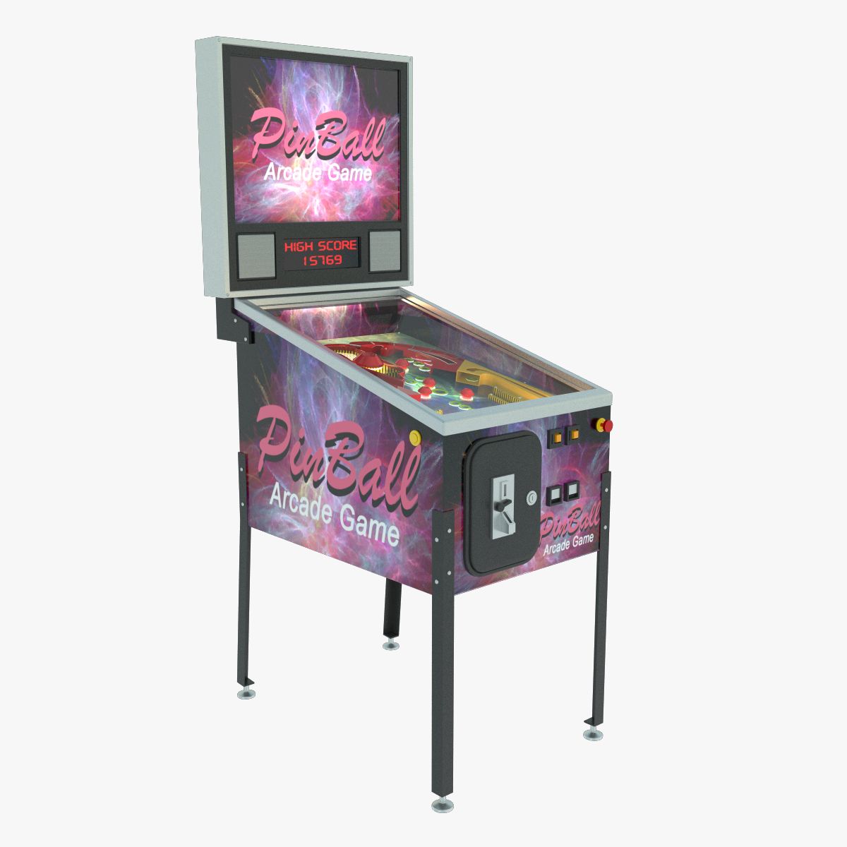 Pinball Atari Oyunu 3d model