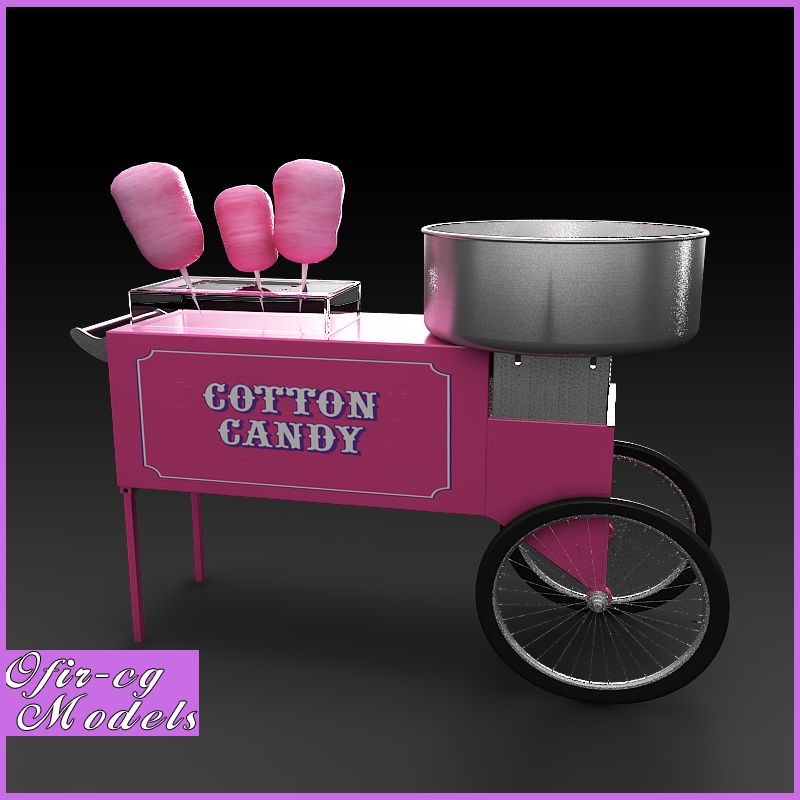 Zuckerwatte-Wagen 3d model