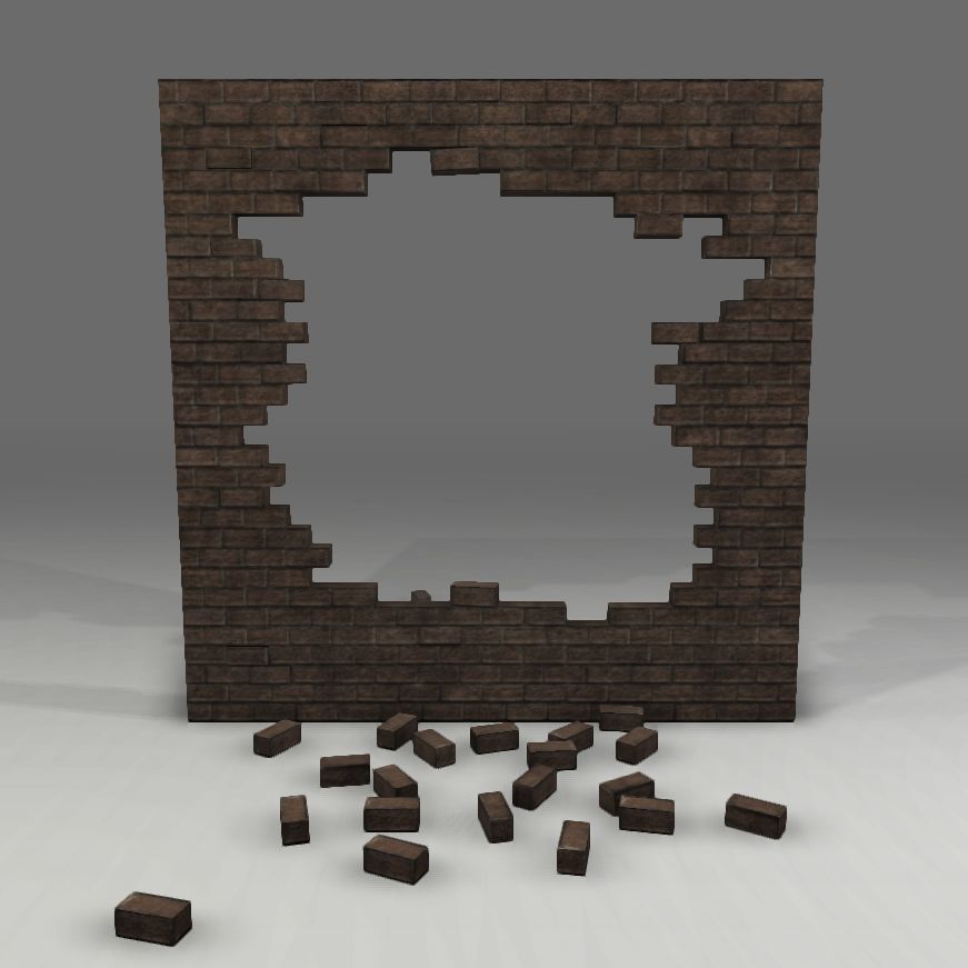 Gebrochene Wand 3d model