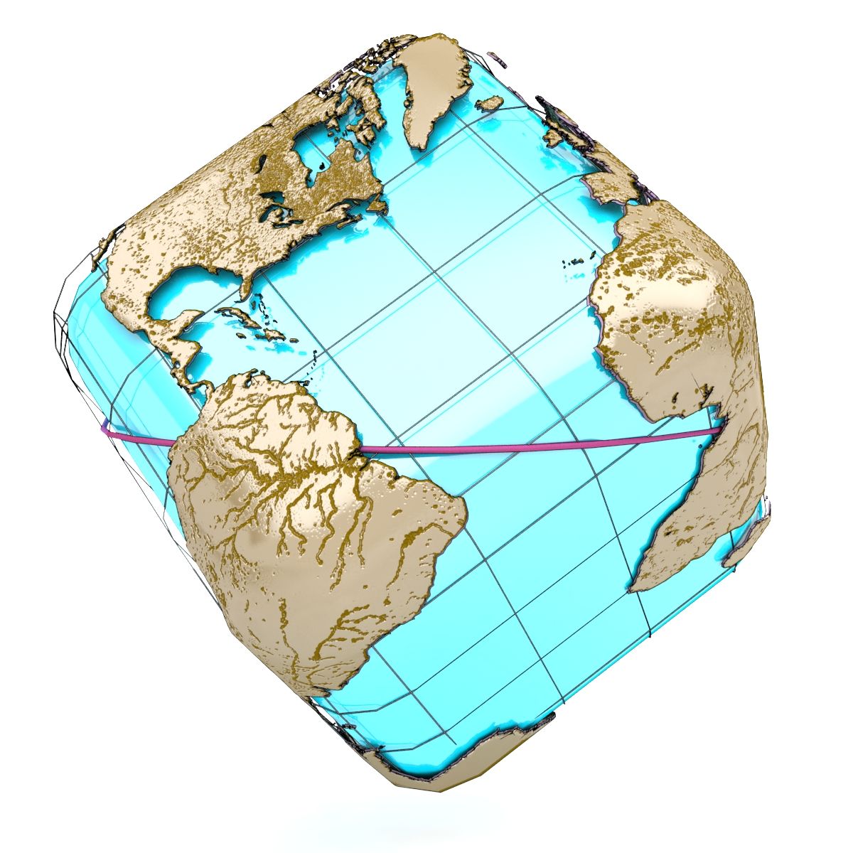 Wire Globe Earth CUBE 3d model