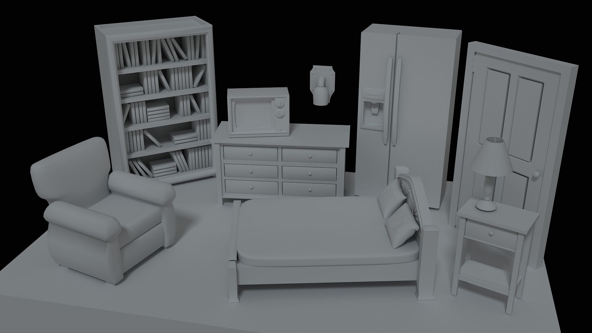 Moderne Möbel Doodad Collection 3d model