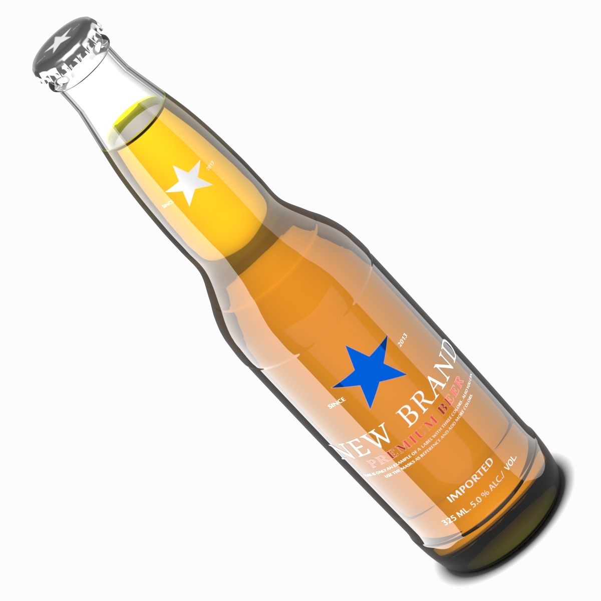 Flasche Bier klar 3d model