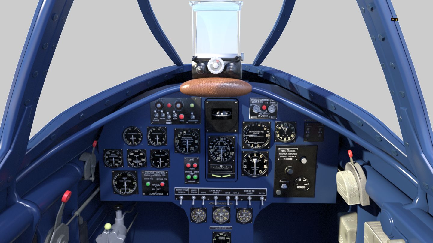 Dewoitine D.520 Cockpit 3d model