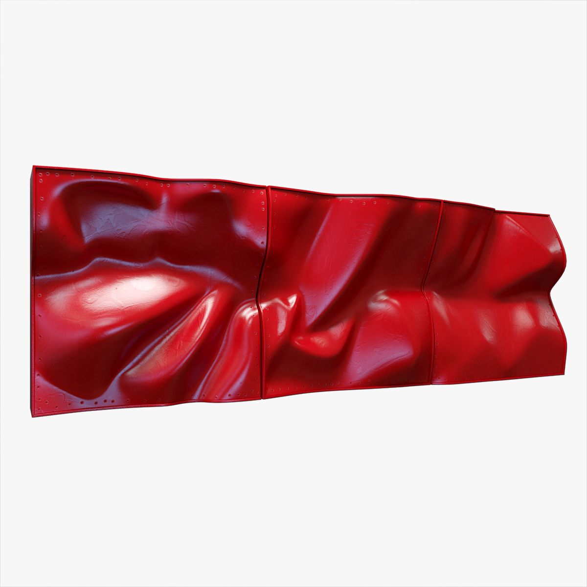 Red Landscape Wall Sculpture 3d model