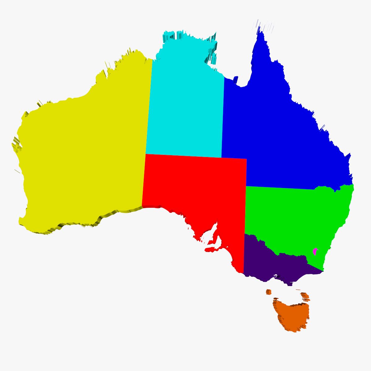 Australia Map royalty-free 3d model - Preview no. 1