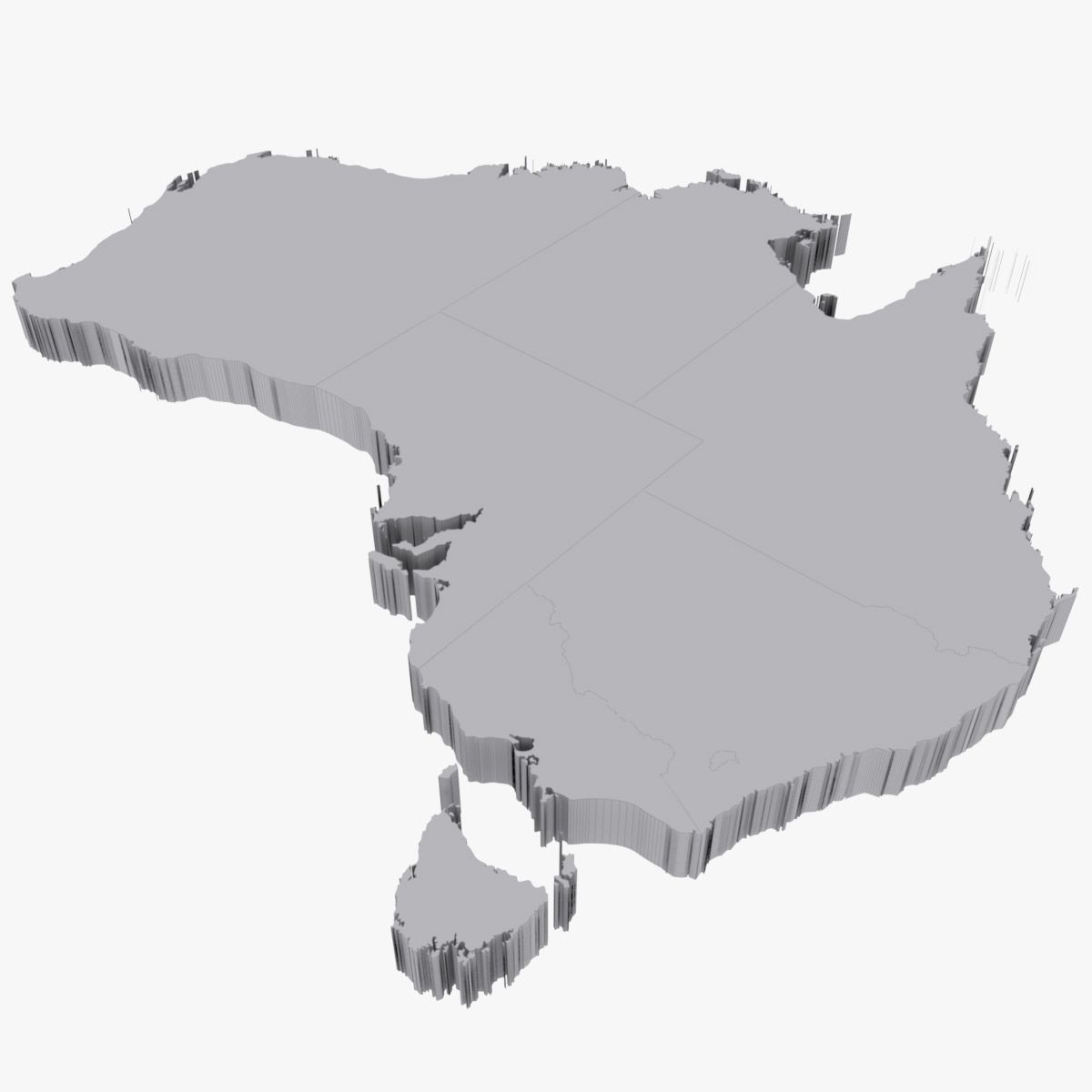 Australia Map royalty-free 3d model - Preview no. 5