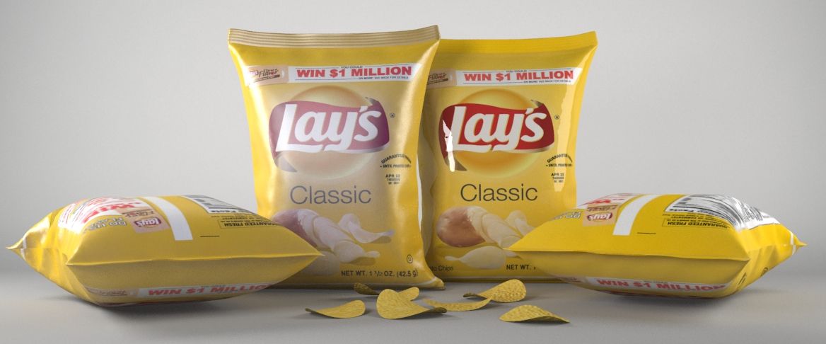 Lays Pack und Chips 3d model