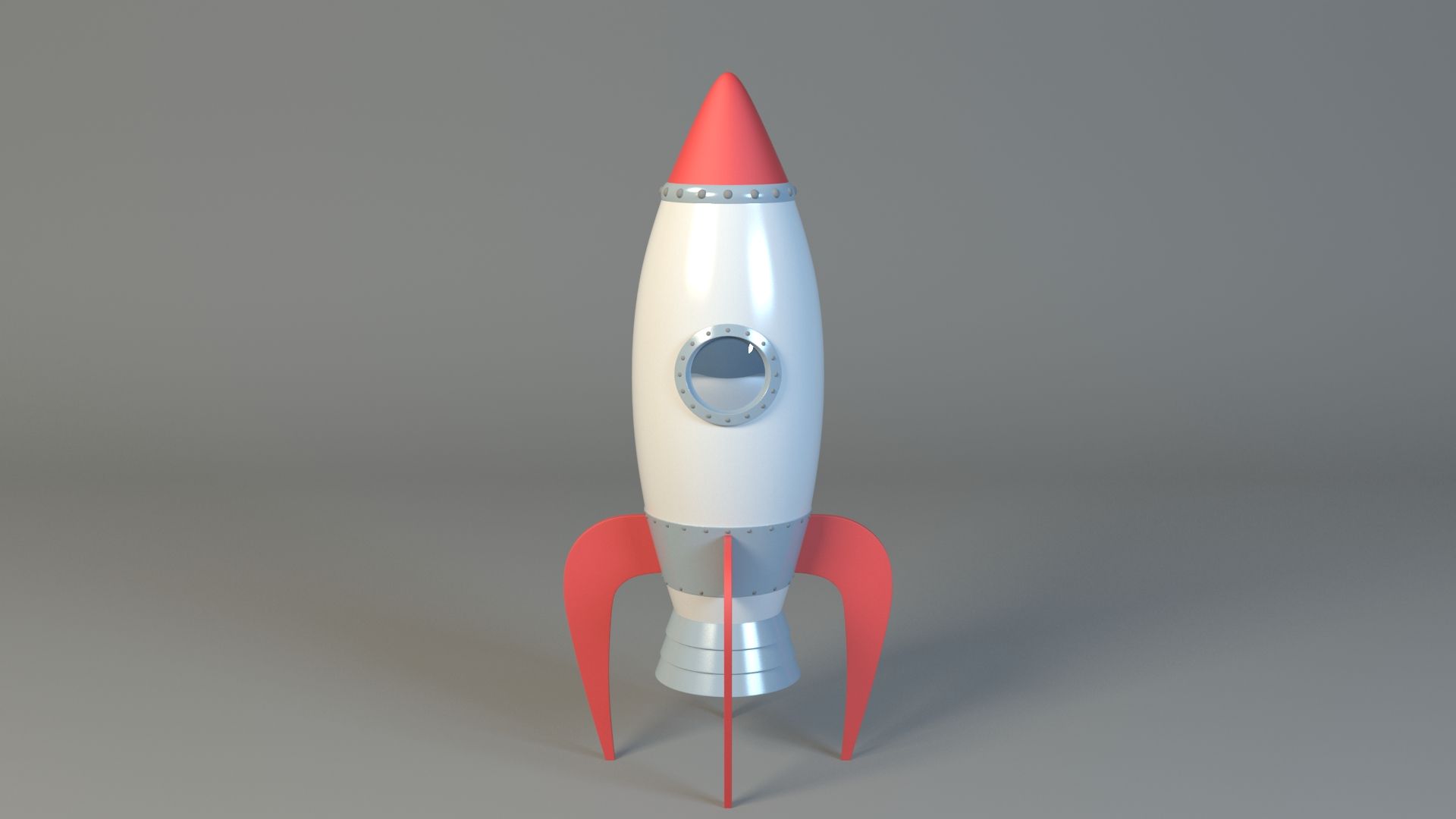 Cartoon rocket 3d model