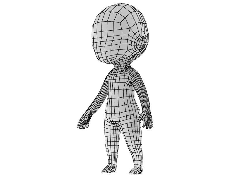 치비베이스 메쉬 02 3d model