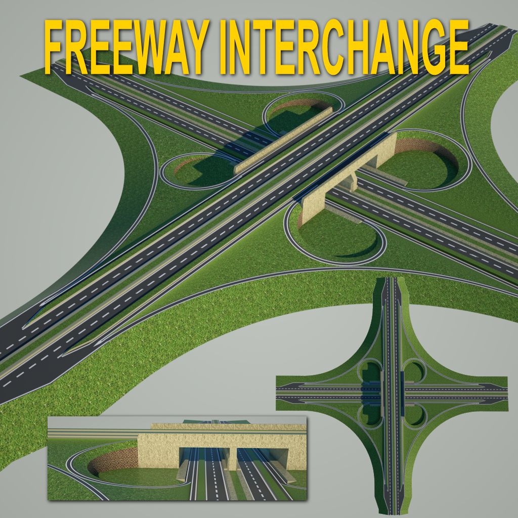 Freeway Interchange 3d model