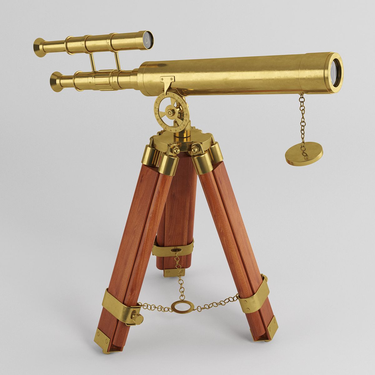 Antyczny Teleskop royalty-free 3d model - Preview no. 8