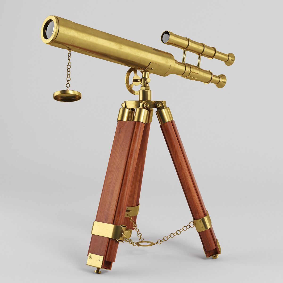 Antyczny Teleskop royalty-free 3d model - Preview no. 3